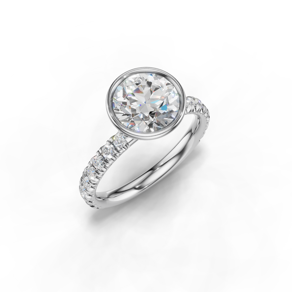 Marielle Lab Pavé Bezel Engagement Ring Setting (0.45 ct. tw.)