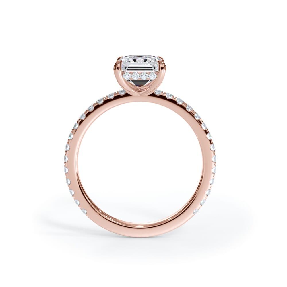 Annelise Pavé Hidden Halo Lab Engagement Ring Setting