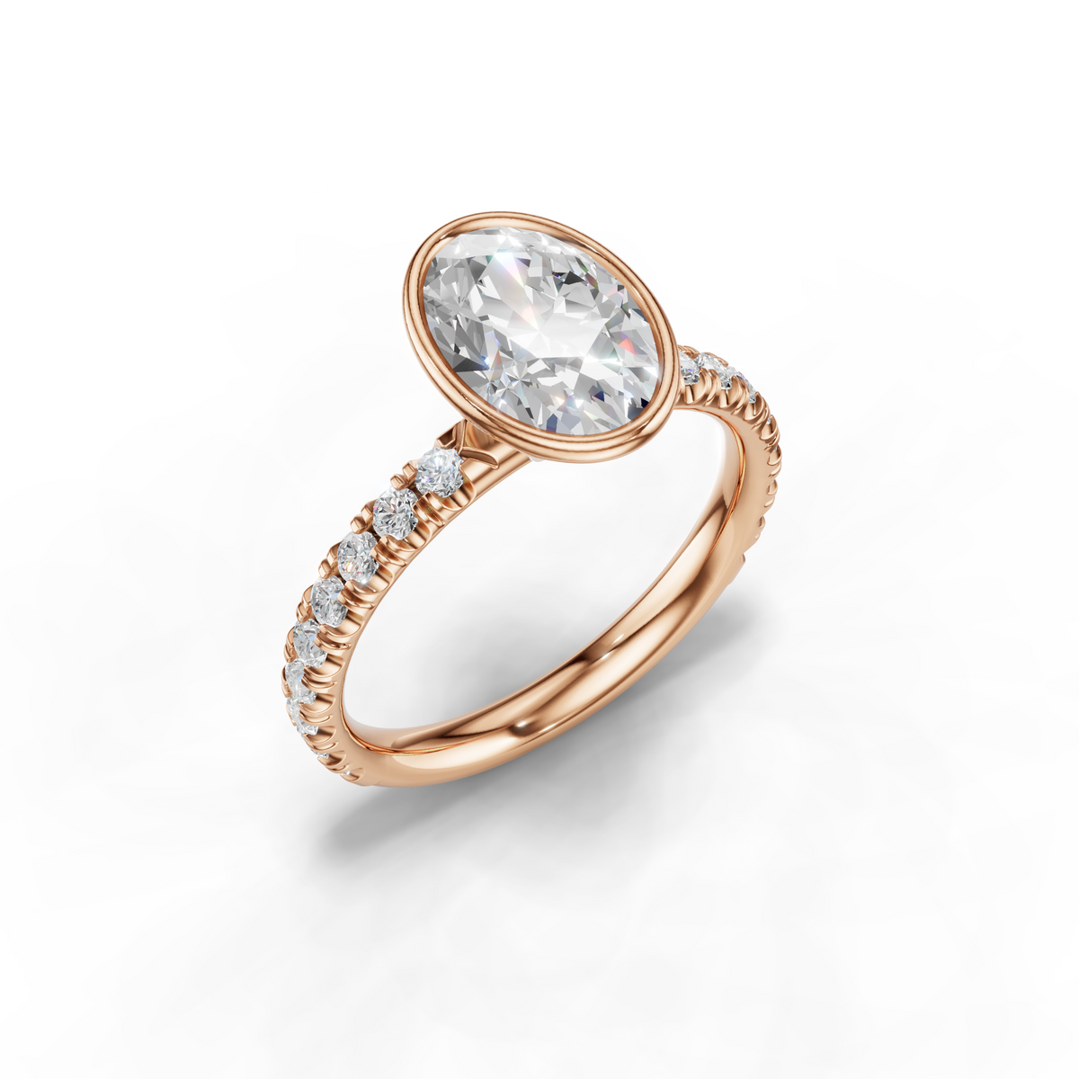 Marielle Lab Pavé Bezel Engagement Ring Setting (0.45 ct. tw.)