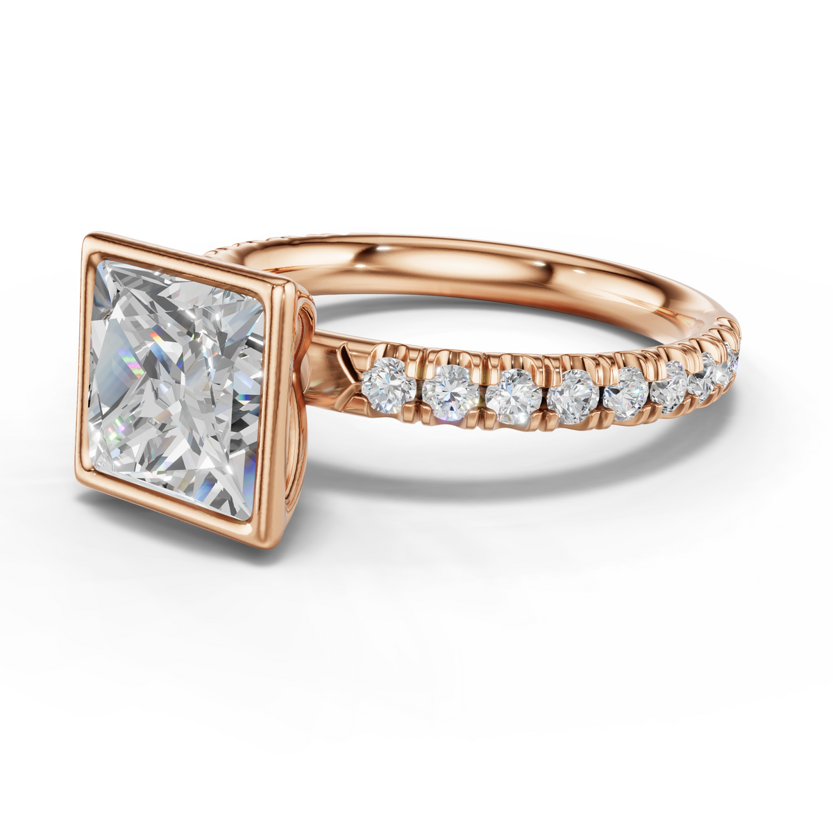 Marielle Lab Pavé Bezel Engagement Ring Setting (0.45 ct. tw.)