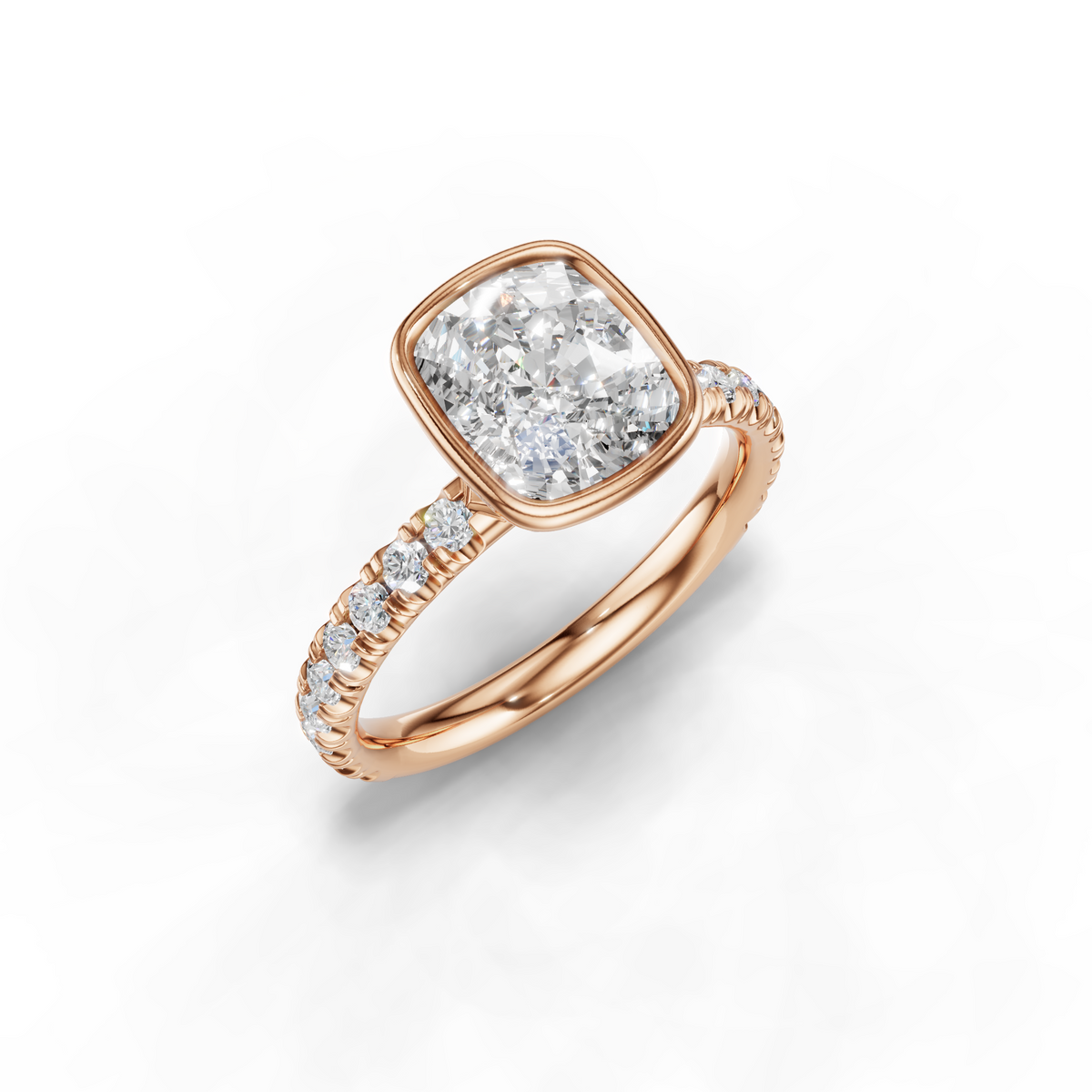 Marielle Lab Pavé Bezel Engagement Ring Setting (0.45 ct. tw.)