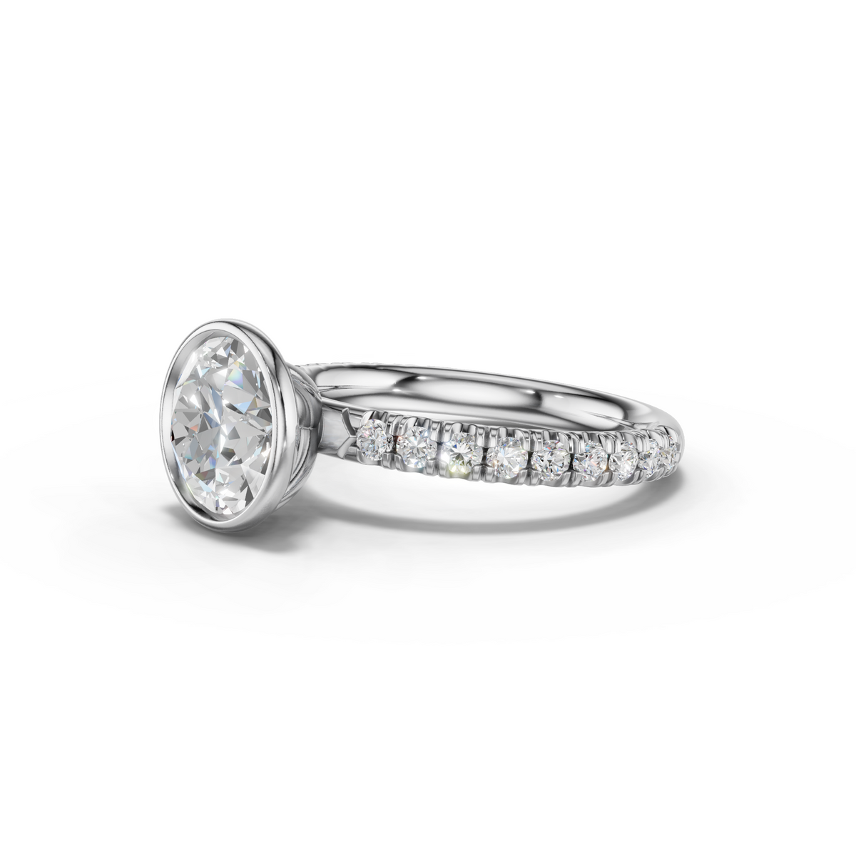 Marielle Lab Pavé Bezel Engagement Ring Setting (0.45 ct. tw.)
