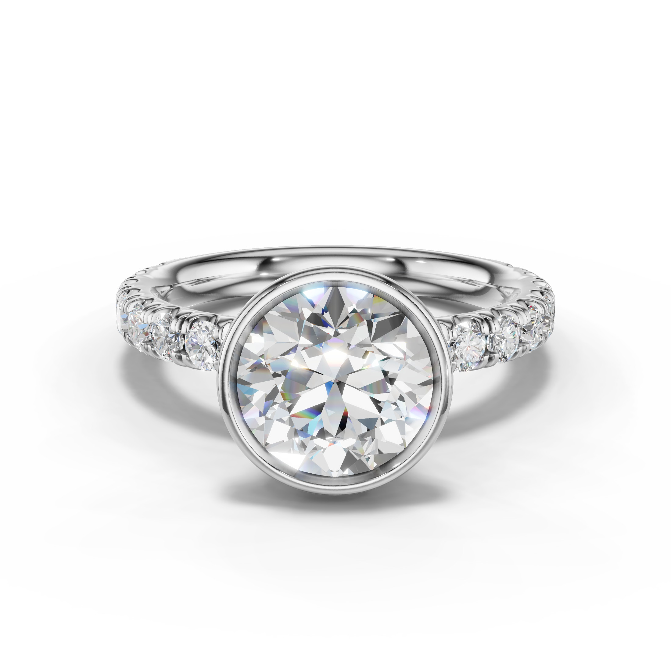 Brielle Lab Pavé Bezel Engagement Ring Setting (0.75 ct. tw.)