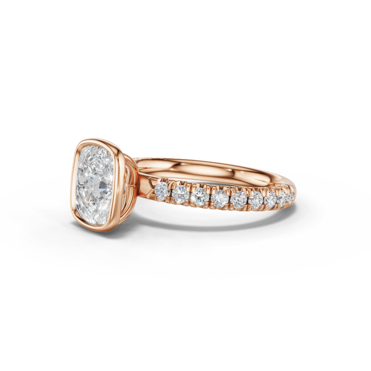 Marielle Lab Pavé Bezel Engagement Ring Setting (0.45 ct. tw.)