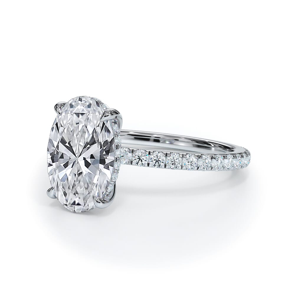 Annelise Pavé Hidden Halo Lab Engagement Ring Setting
