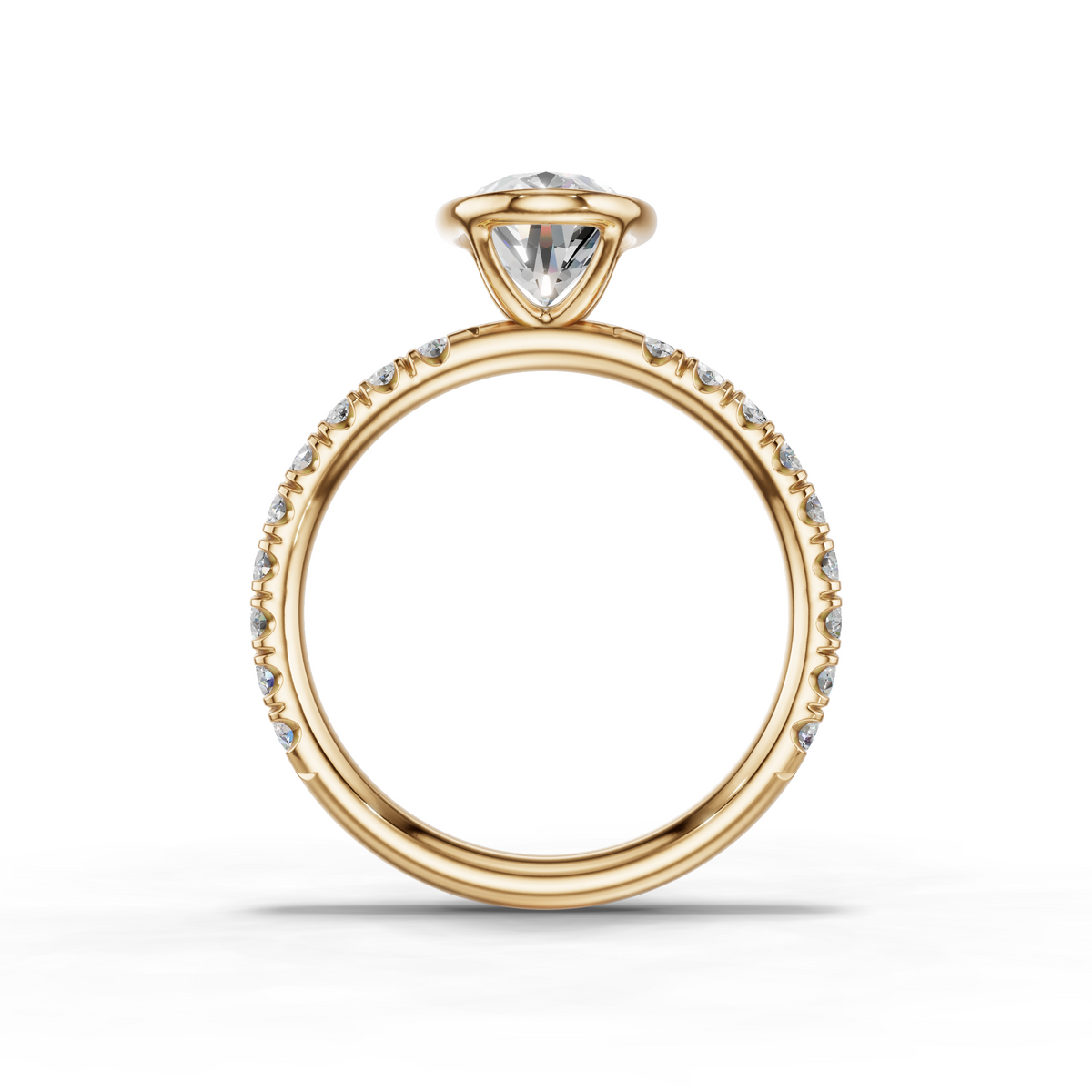 Marielle Lab Pavé Bezel Engagement Ring Setting (0.45 ct. tw.)