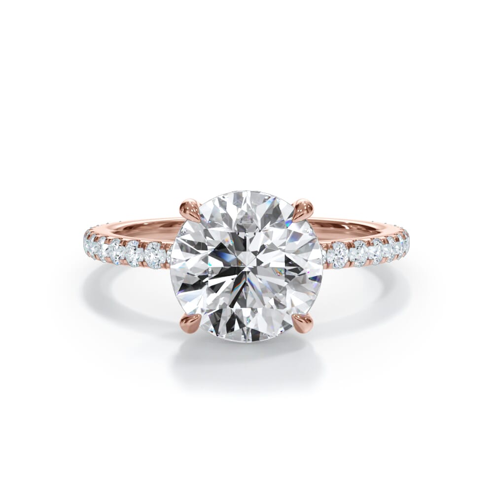 Annelise Pavé Hidden Halo Lab Engagement Ring Setting