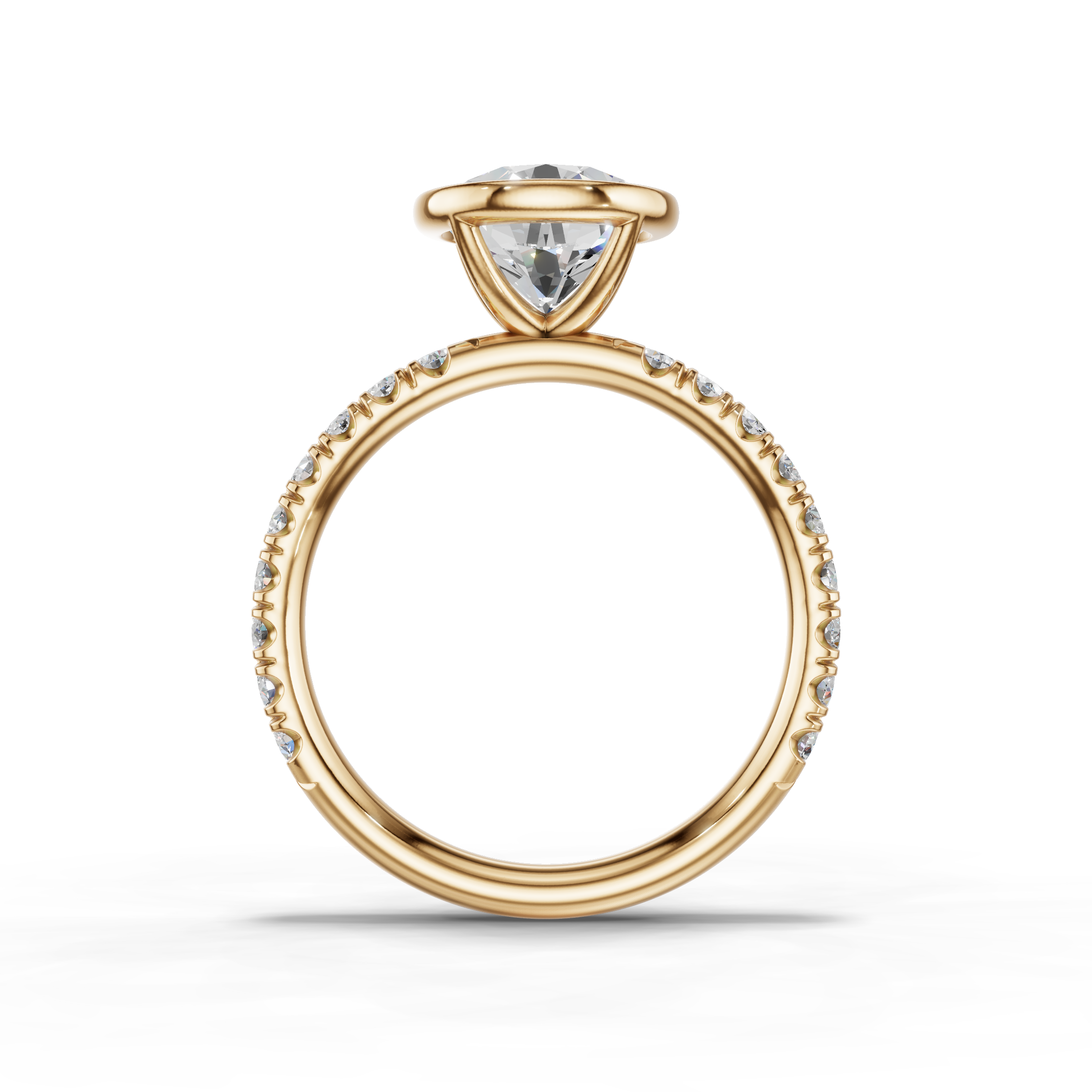 Marielle Lab Pavé Bezel Engagement Ring Setting (0.45 ct. tw.)