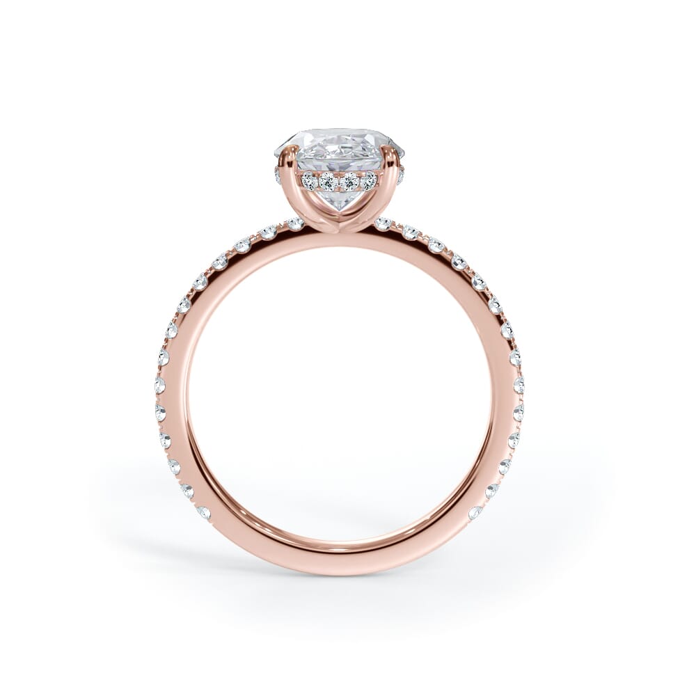 Annelise Pavé Hidden Halo Lab Engagement Ring Setting