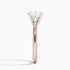 Solitaire engagement ring setting in 14K rose gold, profile view