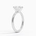 Solitaire engagement ring setting in 14K white gold, angled side view