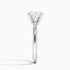 Solitaire engagement ring setting in 14K white gold, profile view
