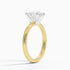 Solitaire engagement ring setting in 14K yellow gold, angled side view