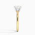 Solitaire engagement ring setting in 14K yellow gold, profile view