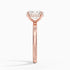 Solitaire engagement ring setting in 14K rose gold, profile view