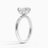Solitaire engagement ring setting in 14K white gold, angled side view