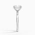 Solitaire engagement ring setting in 14K white gold, profile view