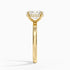 Solitaire engagement ring setting in 14K yellow gold, profile view