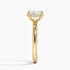 Solitaire engagement ring setting in 14K yellow gold, profile view