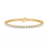 Emerald-cut east-west lab-grown diamond tennis bracelet in yellow gold