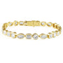 Mixed-shape bezel lab-grown diamond tennis bracelet in yellow gold