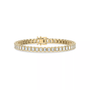 Emerald-cut bezel lab-grown diamond tennis bracelet in yellow gold