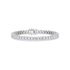 Emerald-cut bezel lab-grown diamond tennis bracelet in white gold